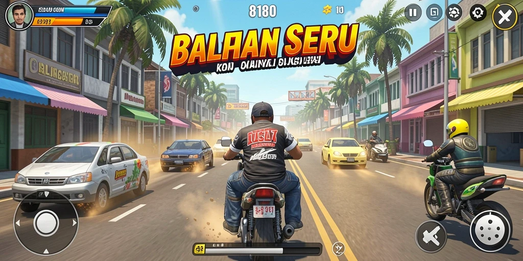 Gameplay balap yang seru dan mendebarkan di 8180.