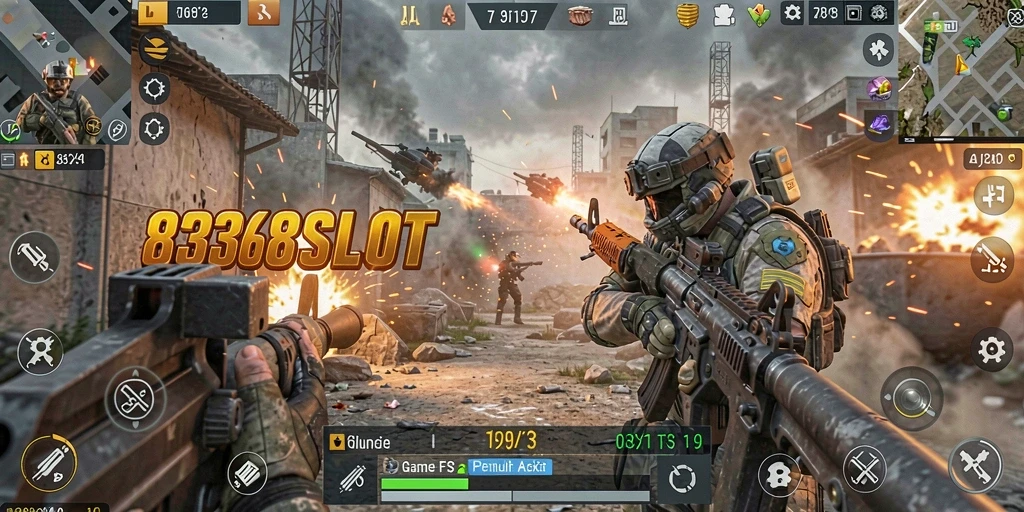 Tampilan screenshot 8368SLOT yang memperlihatkan aksi tembak-menembak yang mendebarkan.