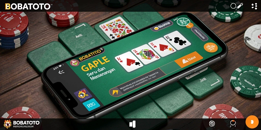 Tampilan gameplay BOBATOTO dengan kartu Gaple yang menarik.
