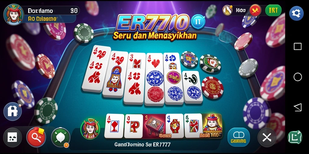 Screenshot gameplay Domino ER777 yang menegangkan dan seru.