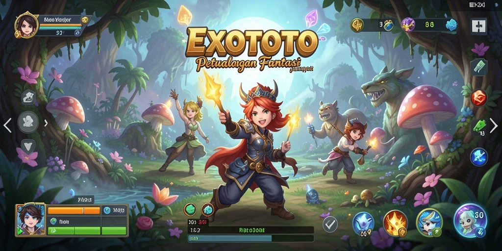 Tampilan gameplay dengan aksi mendebarkan di EXOTOTO.