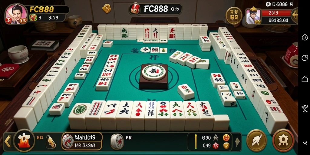 Tampilan gameplay Mahjong yang menarik dari FC888.