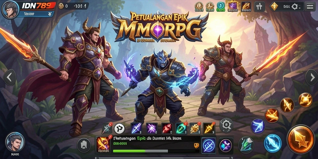 Tampilan gameplay seru dalam dunia fantasi MMORPG.