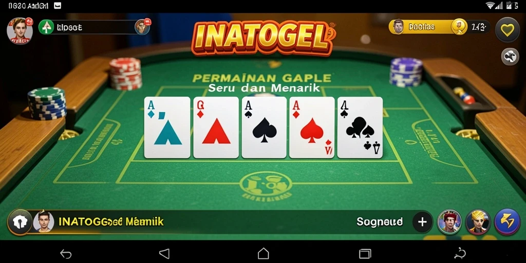 Tampilan permainan gaple yang seru dan interaktif di INATOGEL.