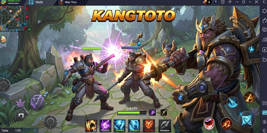 Tangkapan layar <strong>KANGTOTO</strong> menampilkan aksi intens dari gameplay MOBA.