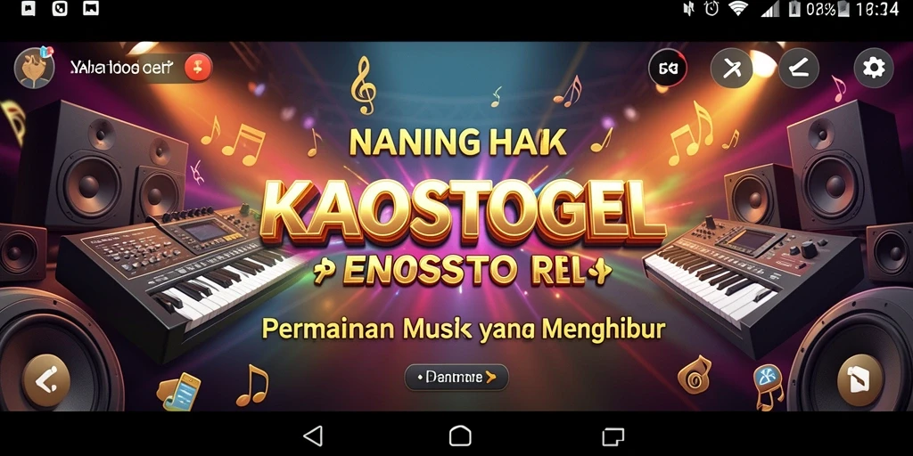 Screenshot utama KAOSTOGEL menampilkan gameplay menarik dengan berbagai pilihan lagu.