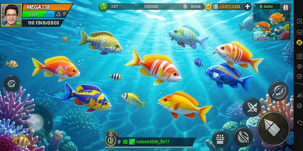 Tampilan menarik dalam gameplay Tembak Ikan MEGA338.