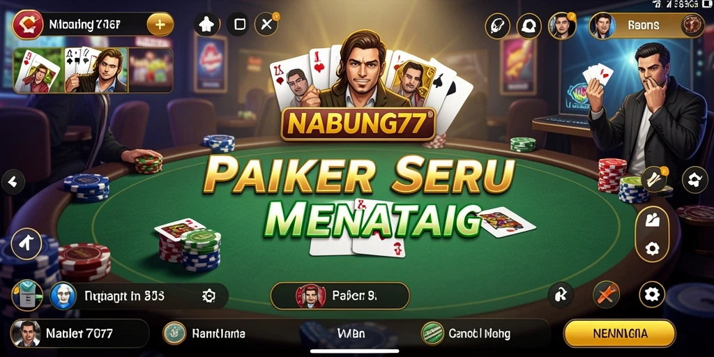 Tampilan gameplay Poker yang seru dan interaktif di NABUNG77.