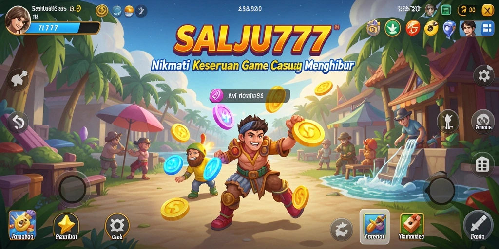 Tampilan gameplay SALJU777 yang ceria dan menarik.