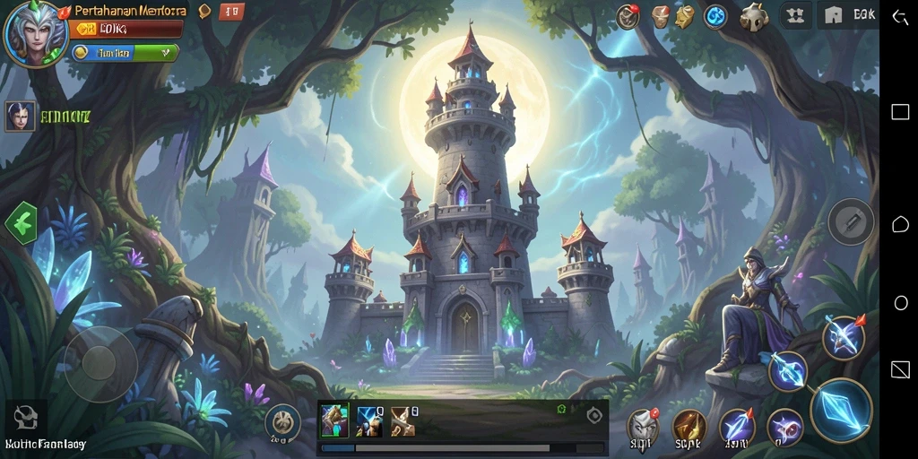 Tampilan gameplay seru dari SD107 dalam mode Tower Defense.