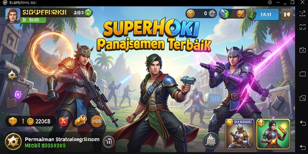 Screenshot gameplay SUPERHOKI yang menampilkan strategi dan manajemen tim.