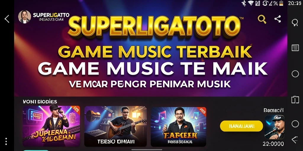 Tampilan menarik dari gameplay SUPERLIGATOTO dengan musik yang mengalun.