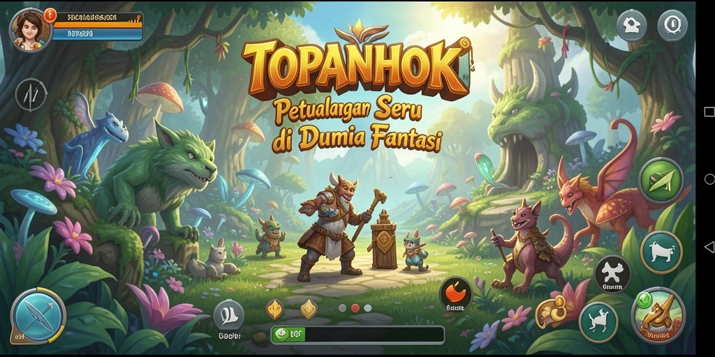 Screenshot menunjukkan gameplay seru dalam dunia petualangan TOPANHOKI.
